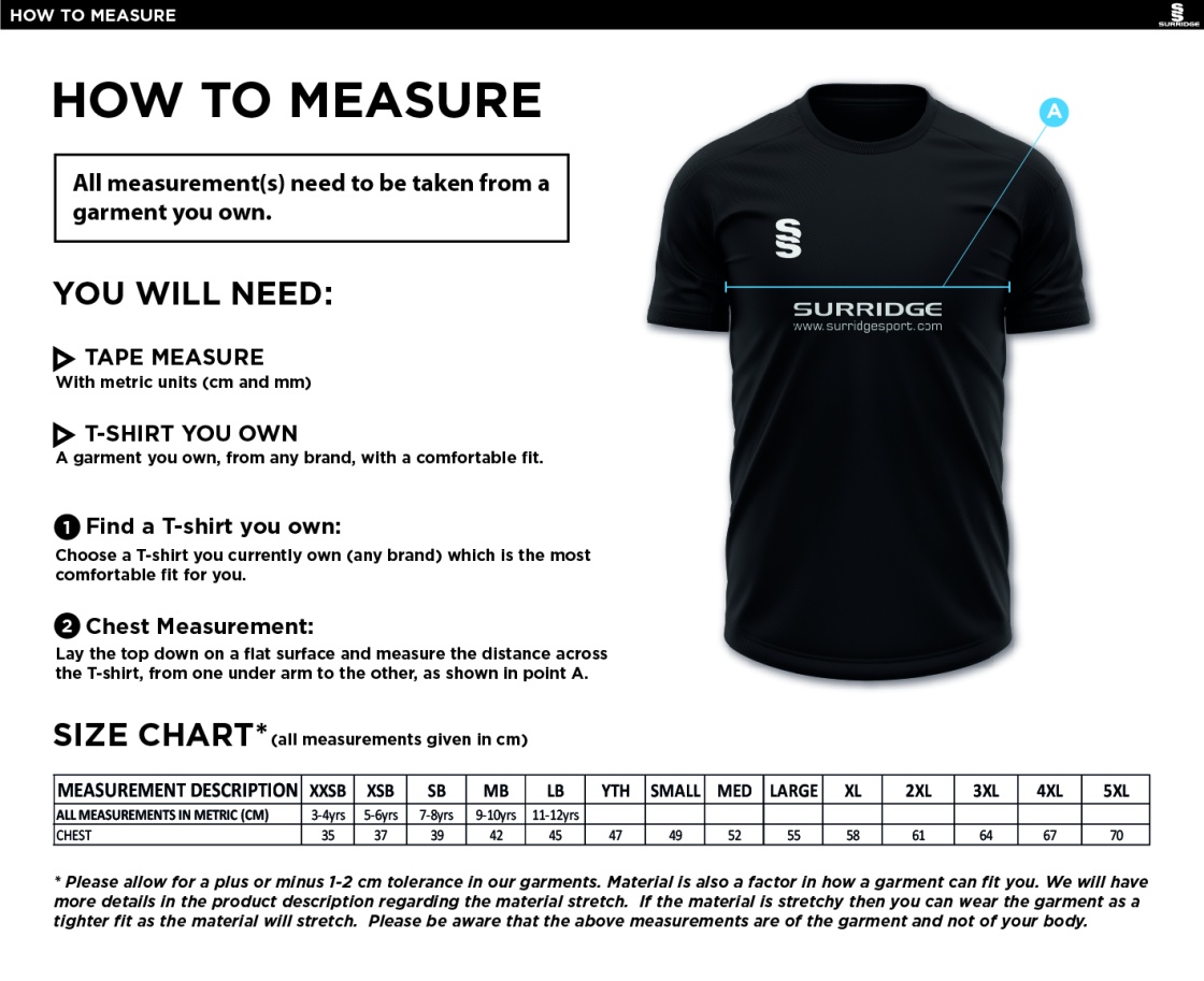 Hart Youth FC Blade Polo Shirt - Size Guide