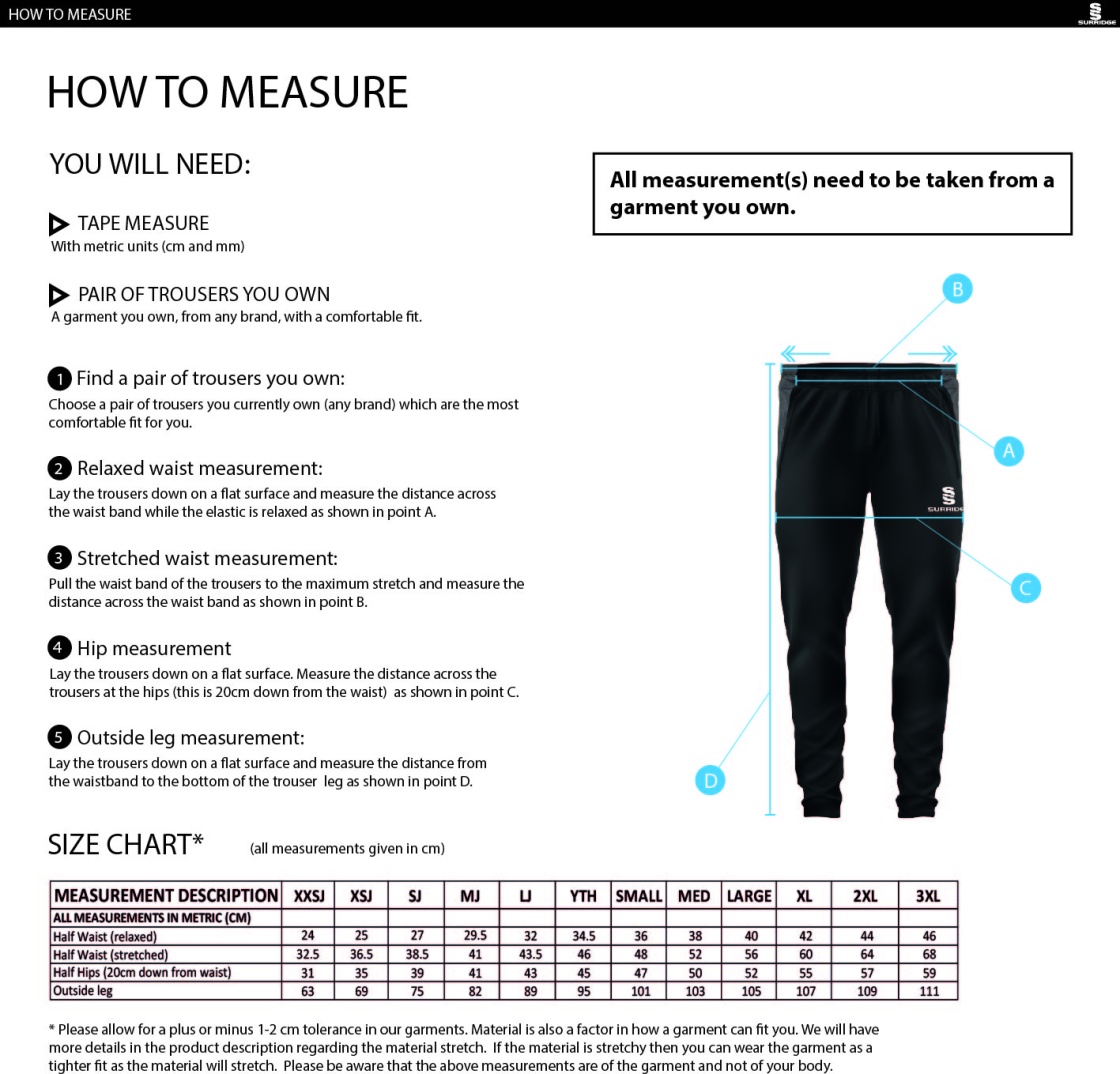 Hart Youth FC Dual Skinny Pants - Size Guide