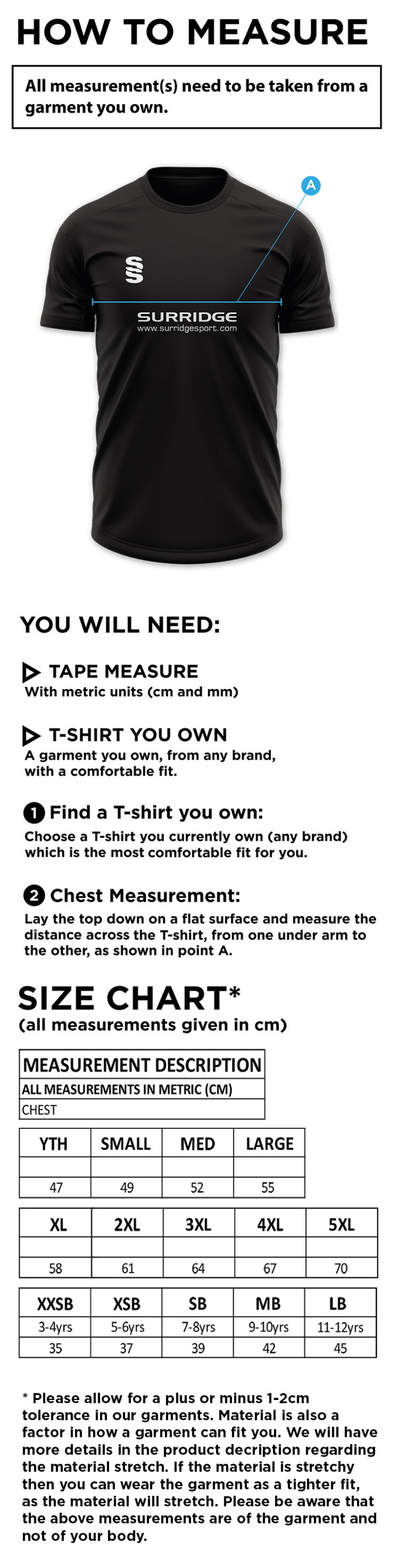 Hart Youth FC Dual Polo Shirt - Size Guide